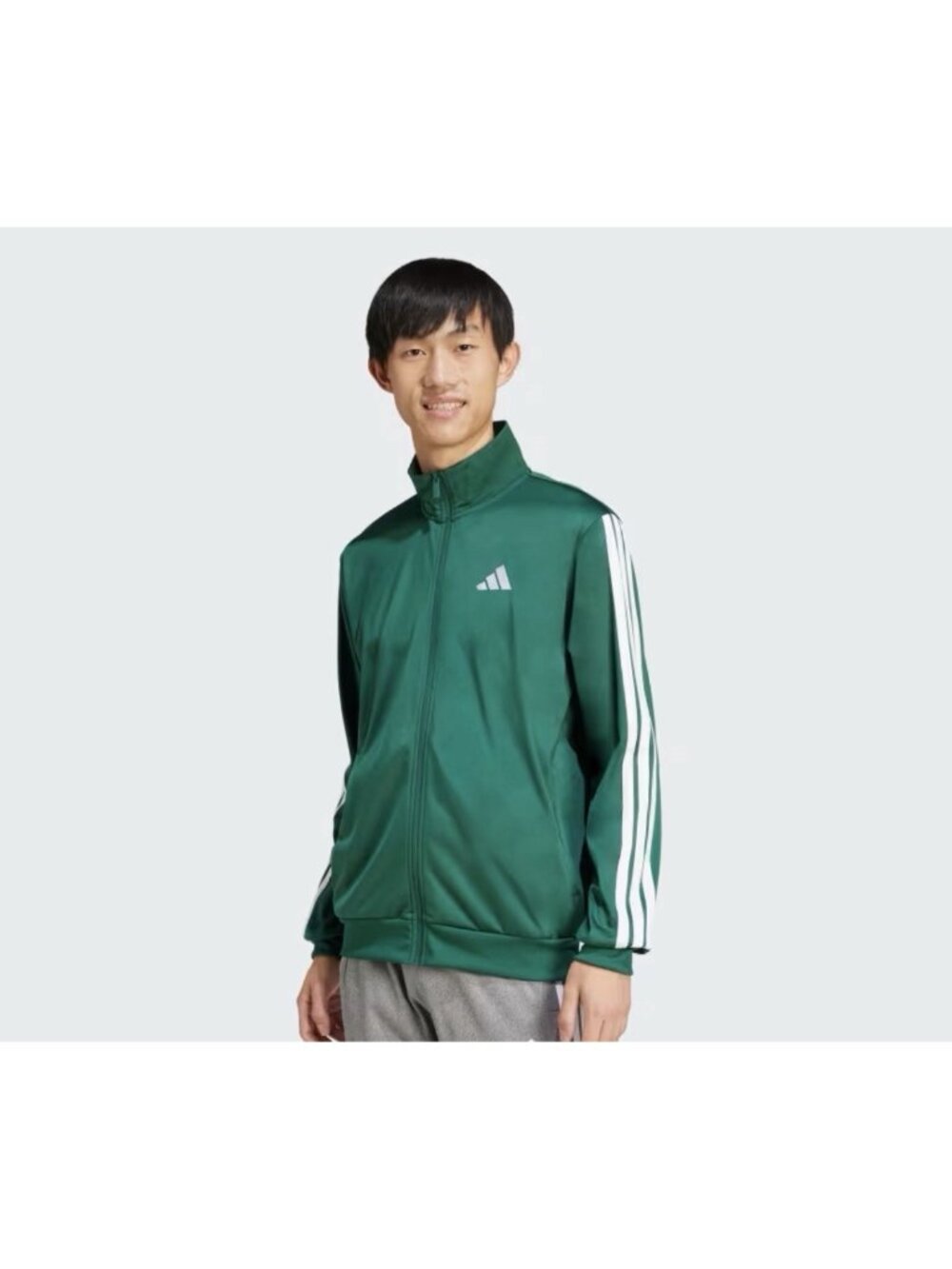 Adidas Mens 3 Stripe DayReady Track Jacket Top Green Small